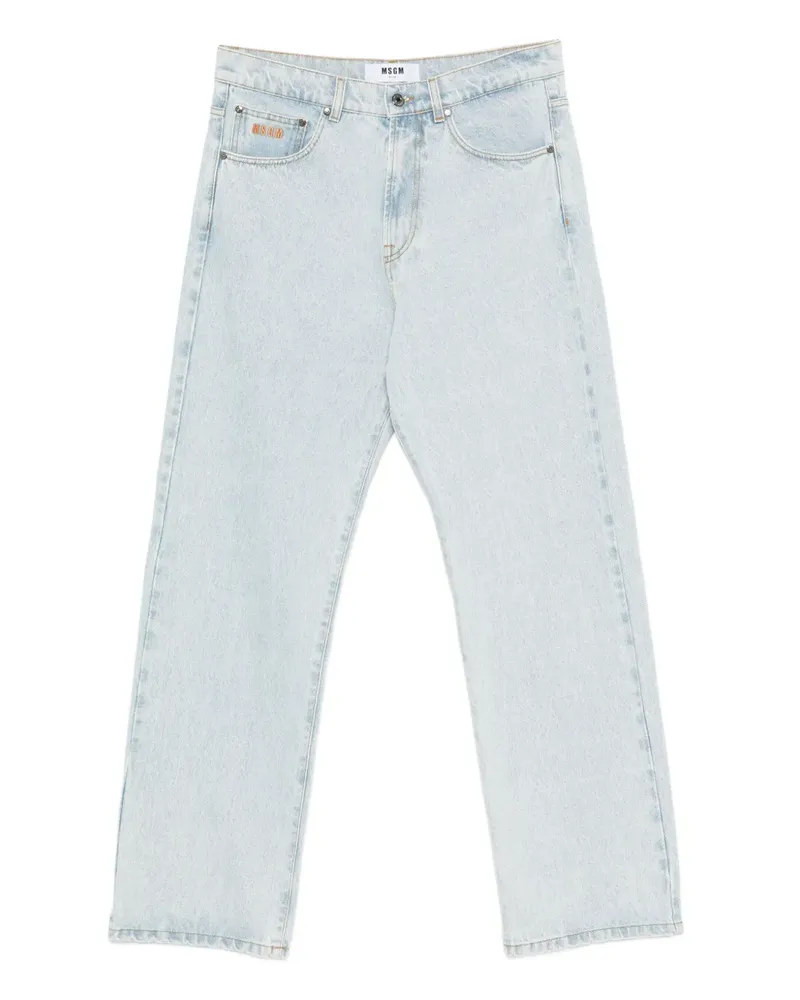 MSGM Hose mit Logo - Blau Blau