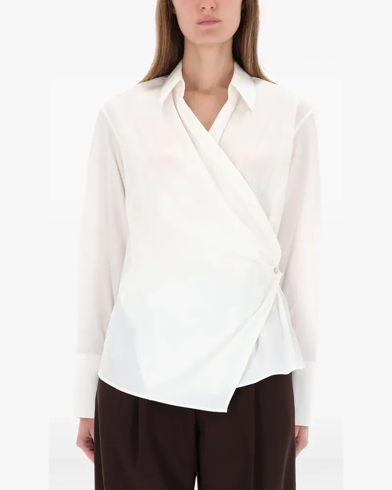 Helmut Lang wrap button shirt - Weiß Weiß