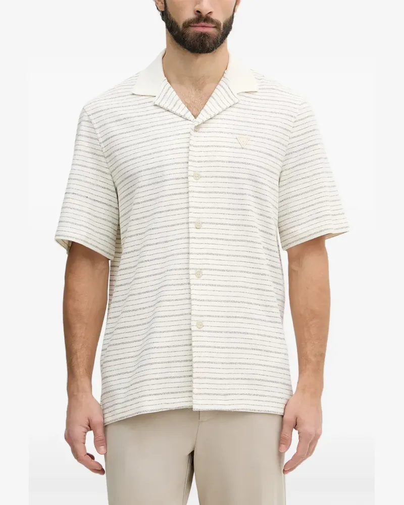 Guess striped camp-collar shirt - Weiß Weiß