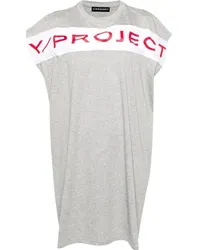 Y/PROJECT Kleid mit Logo-Print Grau