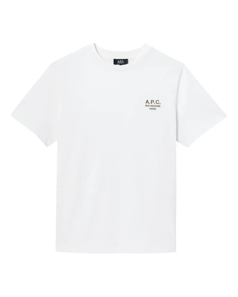 A.P.C. T-Shirt mit Logo-Print - Weiß Weiß