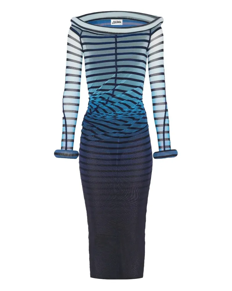 Jean Paul Gaultier Gestreiftes Maxikleid - Schwarz Schwarz
