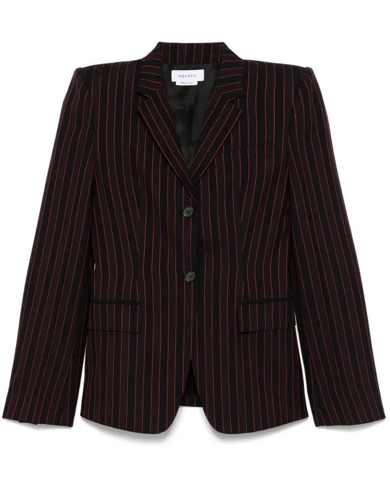 Alexander McQueen Sakko mit Nadelstreifen - Schwarz Schwarz