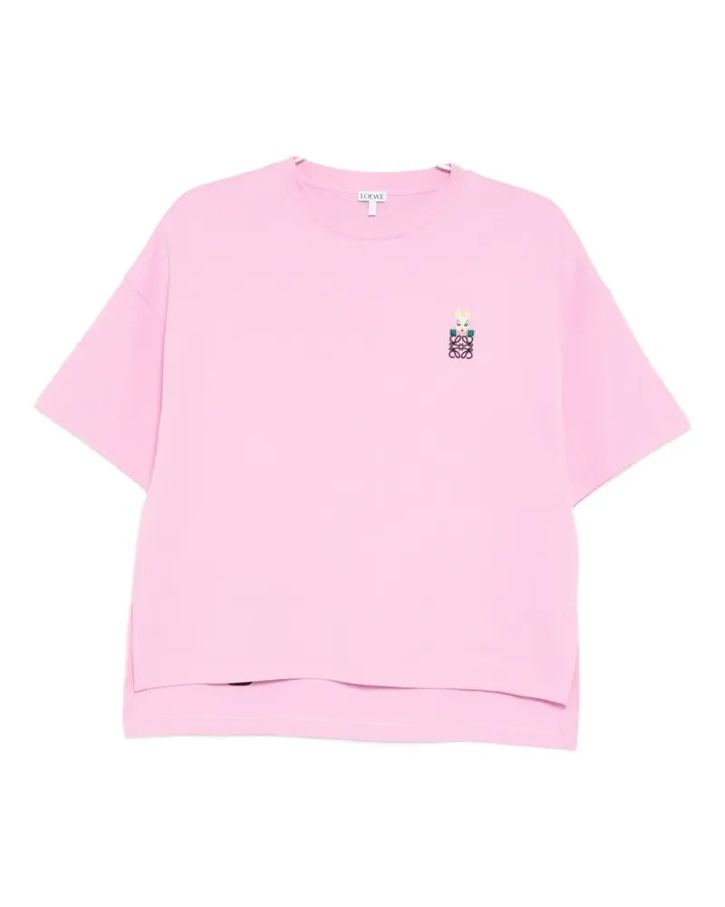 Loewe logo-embroidered T-shirt - Rosa Rosa