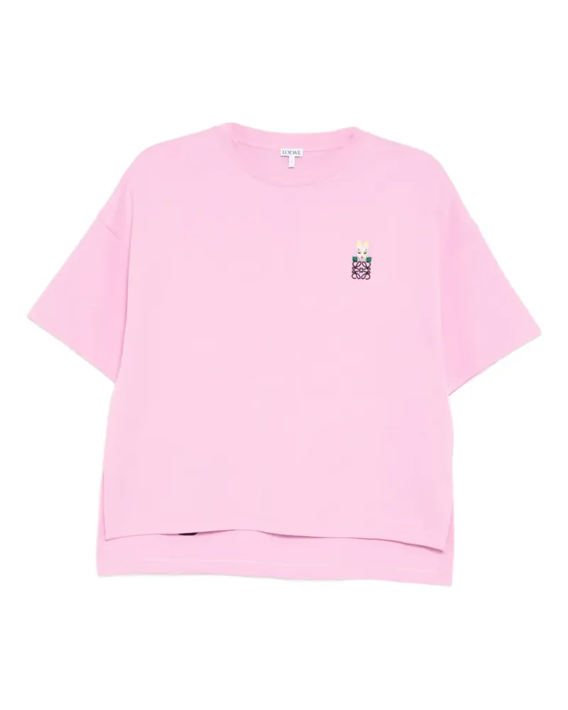 Loewe logo-embroidered T-shirt - Rosa Rosa