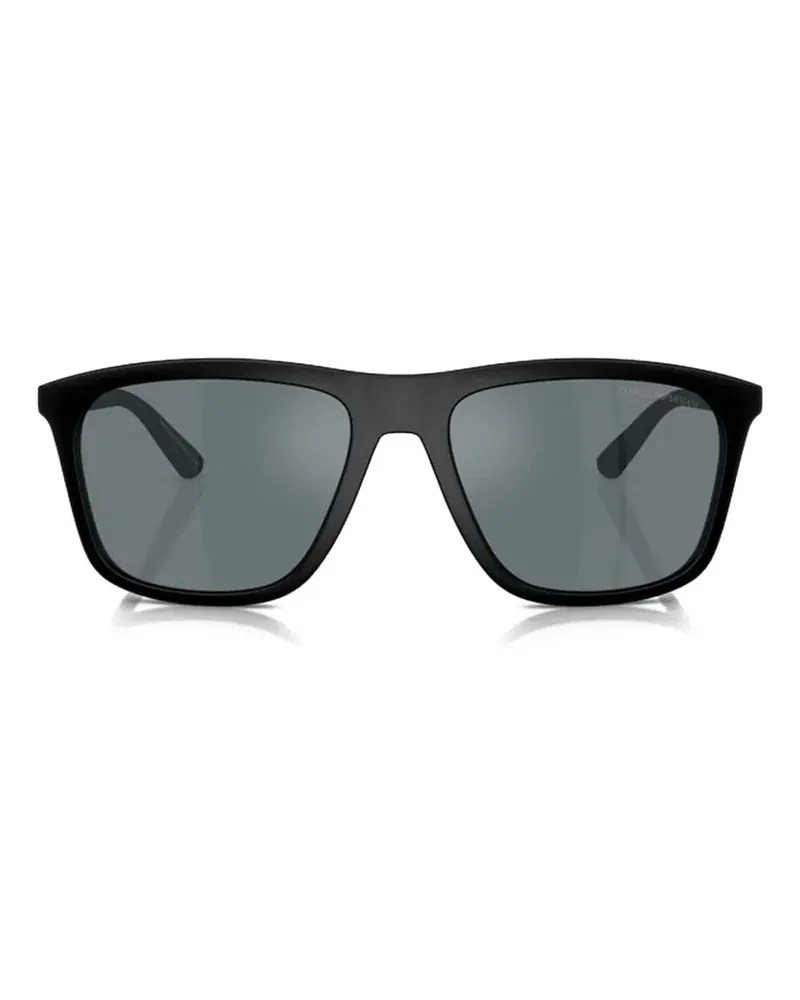 Emporio Armani Sonnenbrille mit eckigem Gestell - Schwarz Schwarz