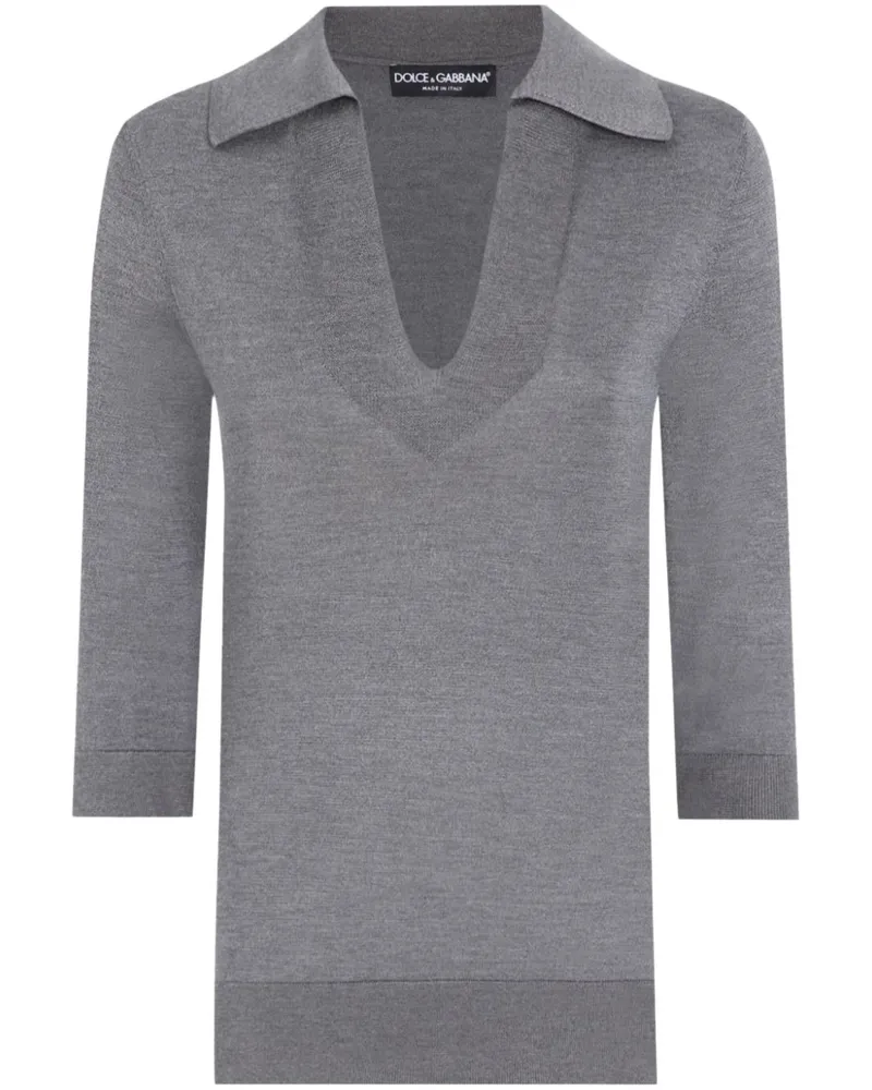 Dolce & Gabbana Poloshirt mit Logo-Stickerei - Grau Grau