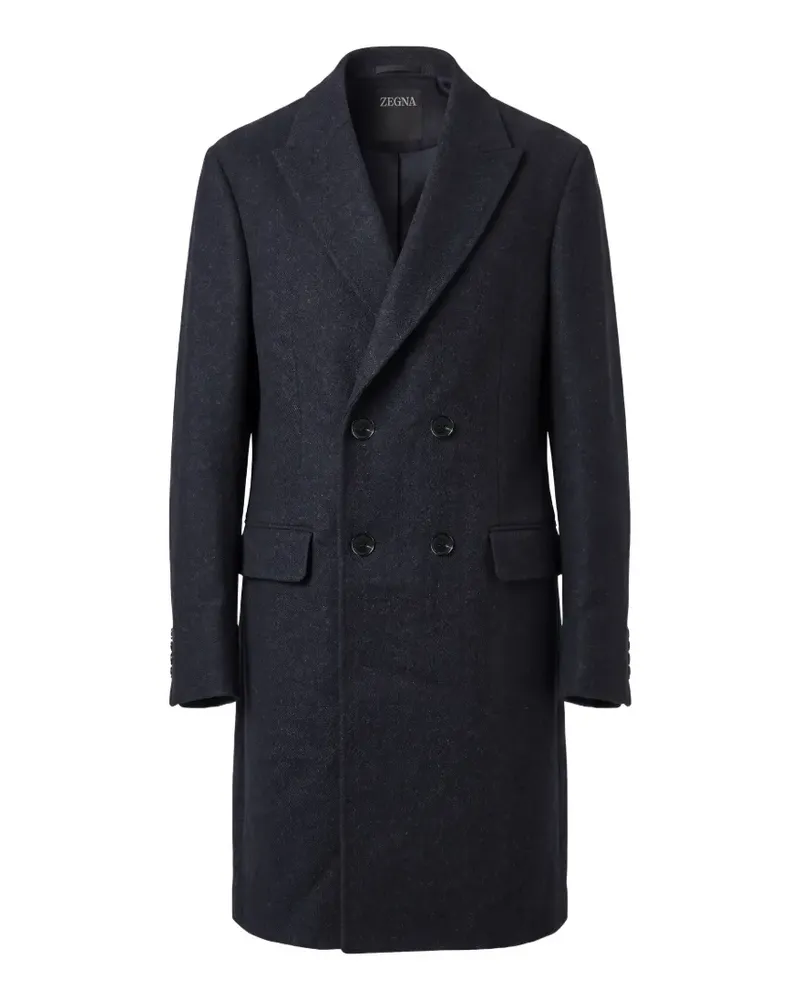 Ermenegildo Zegna double-breasted peak-lapel coat - Blau Blau