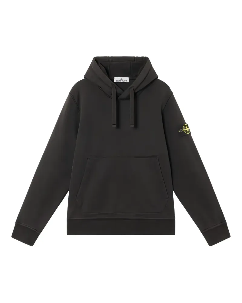 Stone Island Hoodie mit Logo-Patch - Schwarz Schwarz