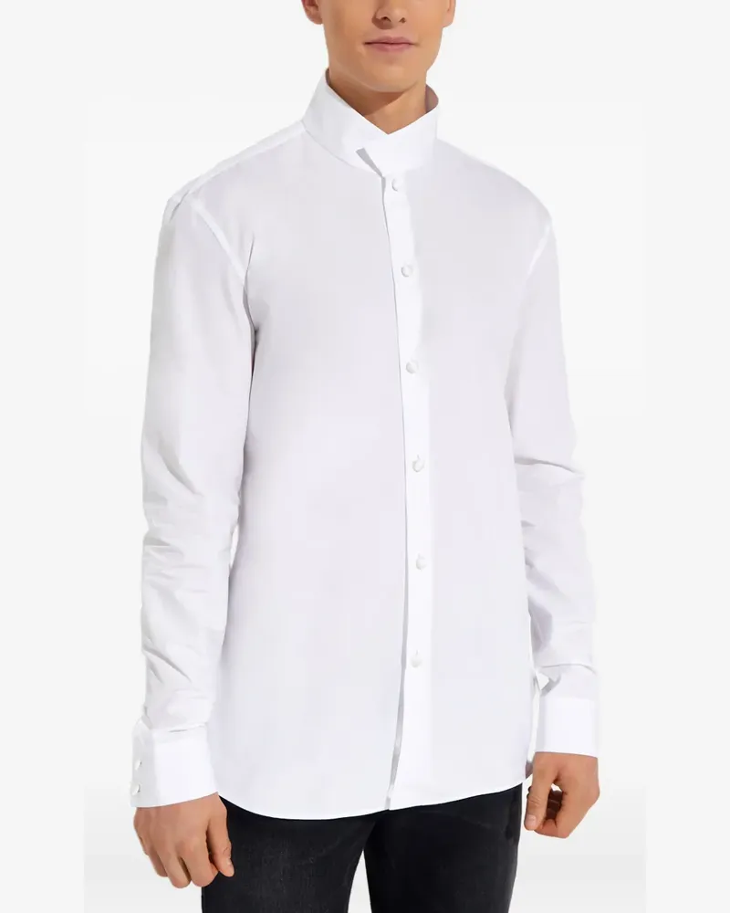 Balmain Hemd mit Stehkragen - Weiß Weiß