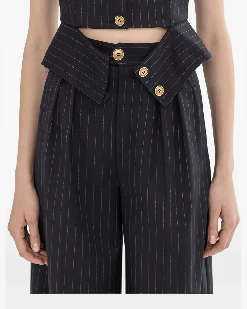 NISSA pinstripe button palazzo pants - Blau Blau