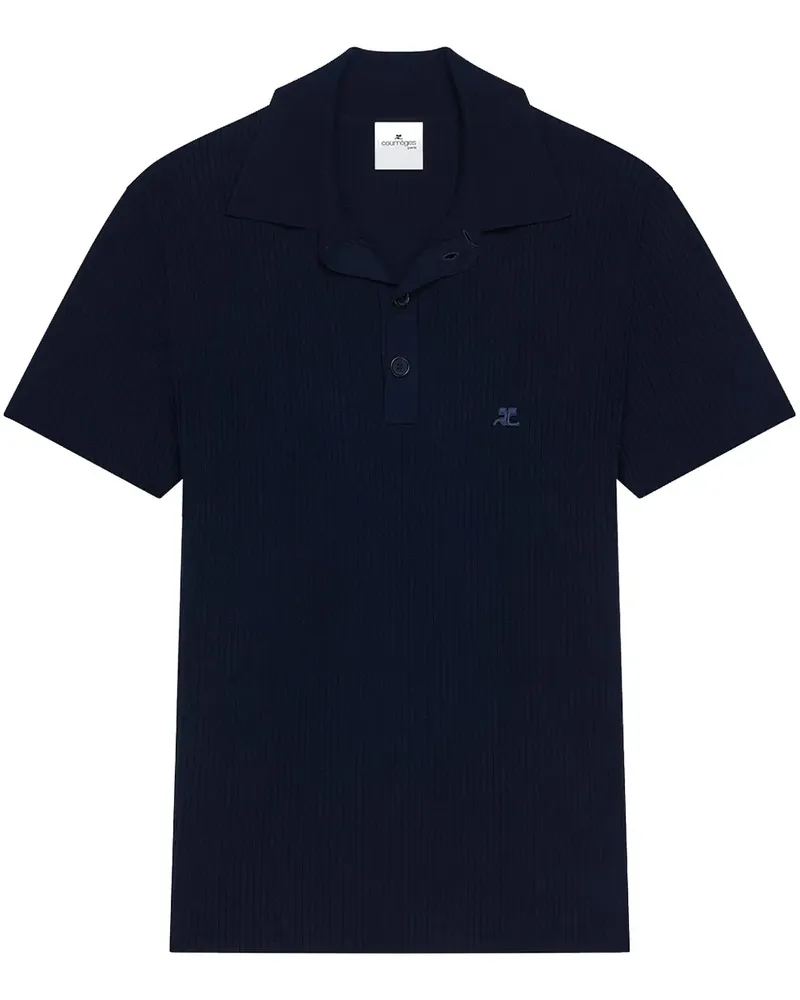 Courrèges Gestricktes Poloshirt - Blau Blau