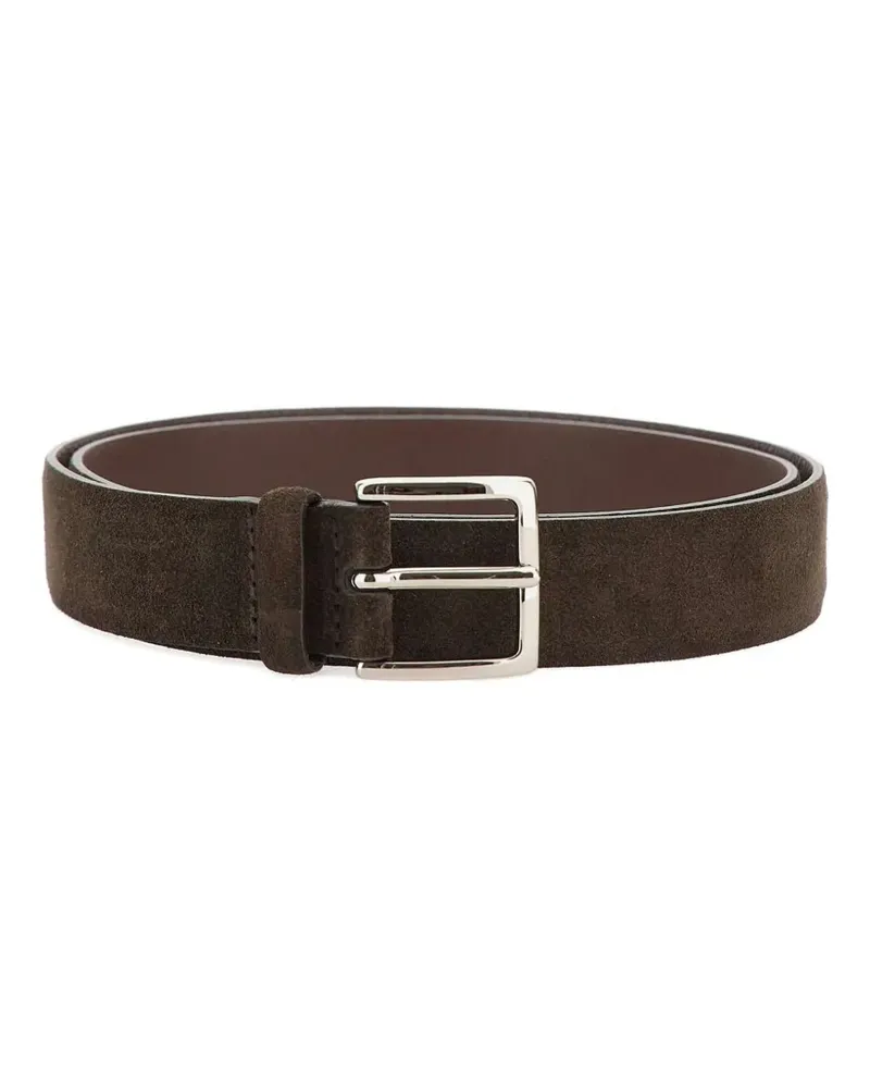 Orciani Amalfi suede logo-buckle belt - Braun Braun