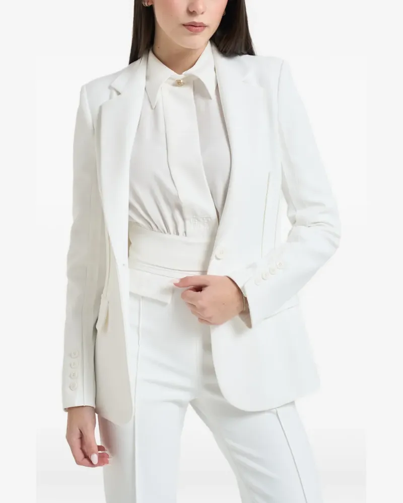 Elisabetta Franchi Sakko mit fallendem Revers - Weiß Weiß