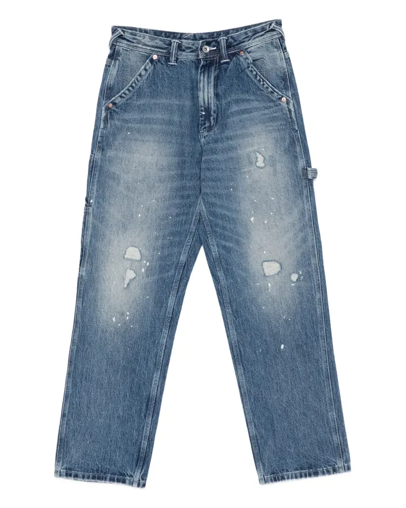 Evisu Jeans in Distressed-Optik - Blau Blau