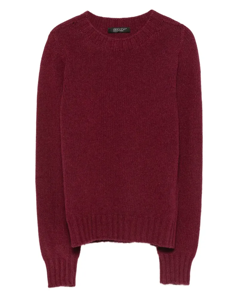 ARAGONA Kaschmirpullover mit Rundhalsausschnitt - Rot Rot