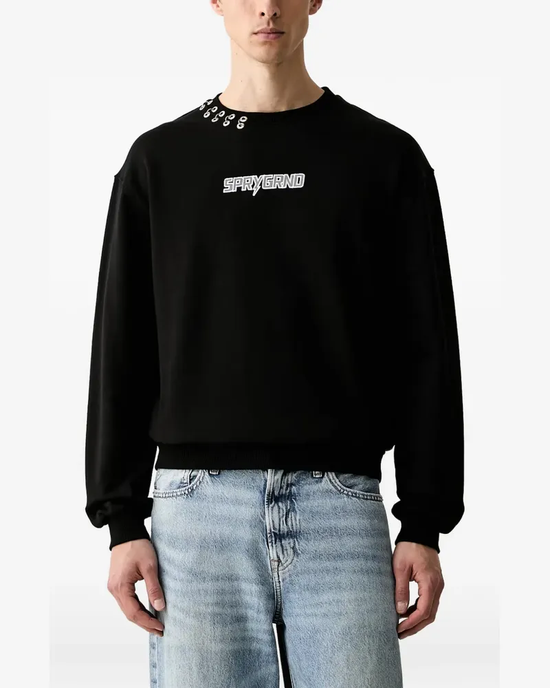Sprayground Lightning Shark logo-patch sweater - Schwarz Schwarz