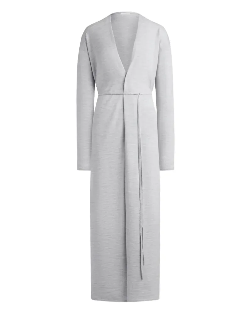 12 STOREEZ Cardigan mit Bindegürtel - Grau Grau