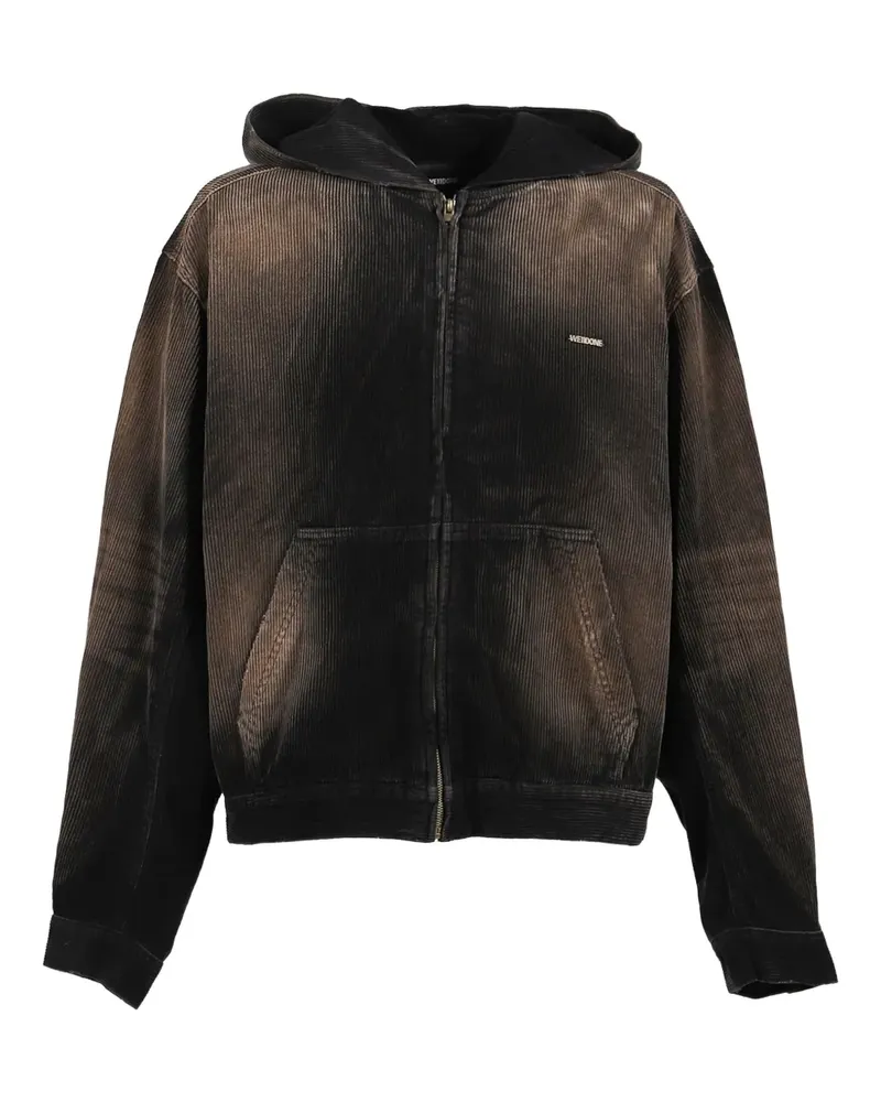 WE 11 DONE Kapuzenjacke aus Cord - Schwarz Schwarz