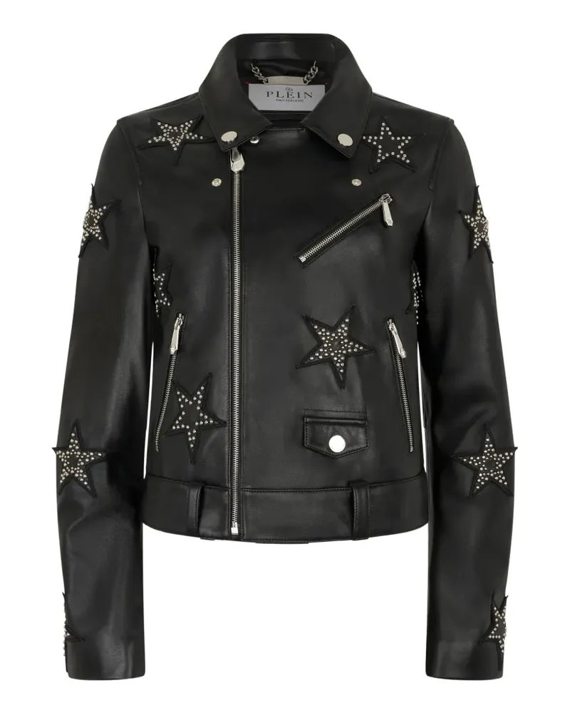 Philipp Plein Klassische Bikerjacke - Schwarz Schwarz