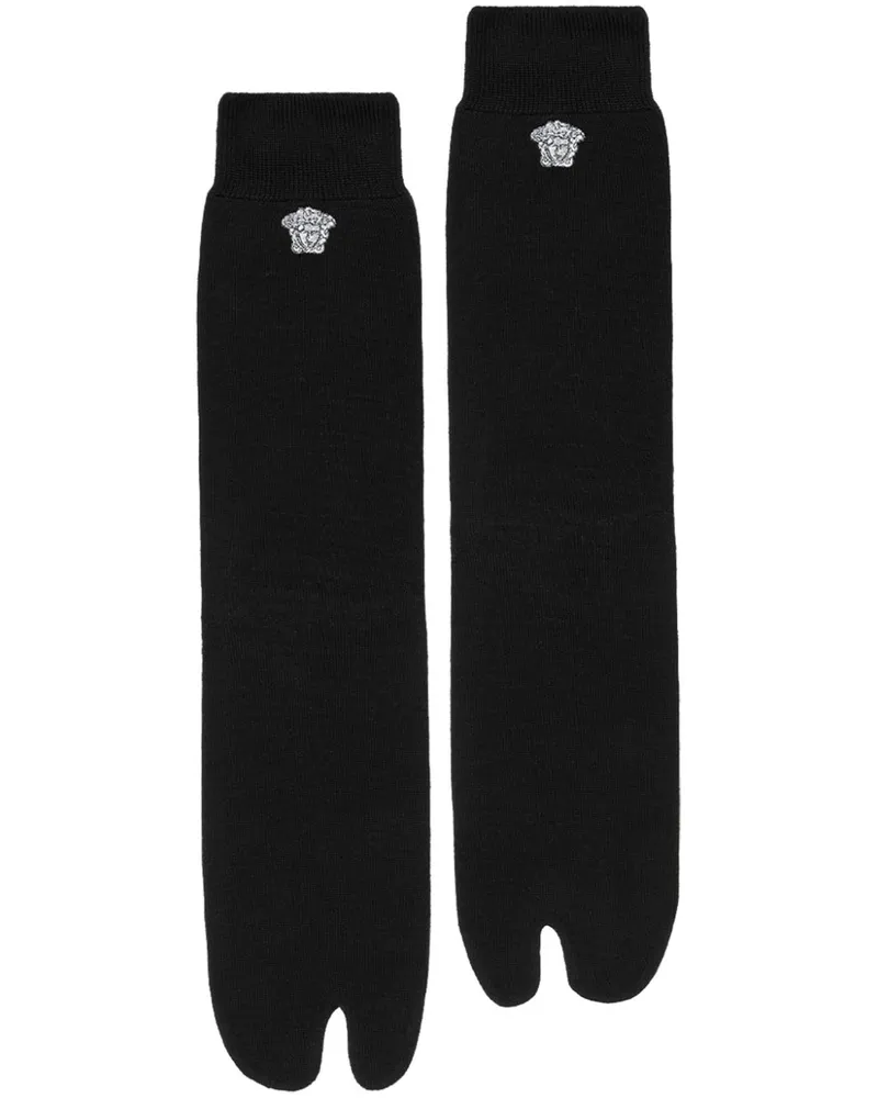 Versace Medusa Socken mit Stickerei - Schwarz Schwarz