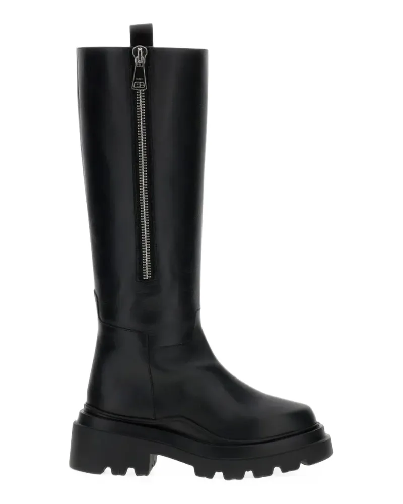 PLAN C zip-fastening lug-sole boots - Schwarz Schwarz