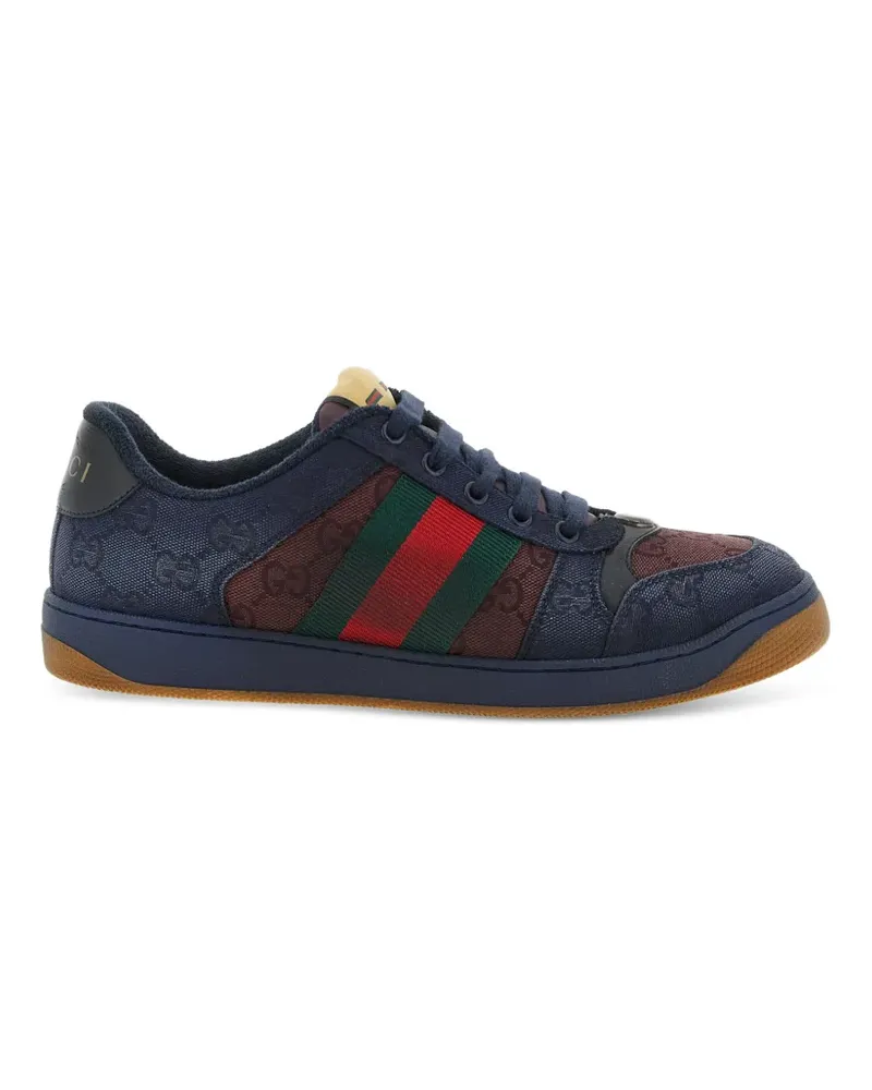 Gucci Screener GG lace-up cotton sneakers - Blau Blau