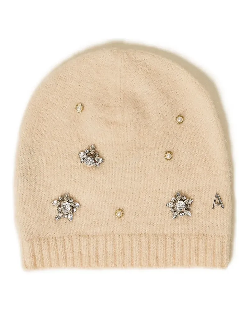 Twin-Set Verzierte Beanie - Nude Nude