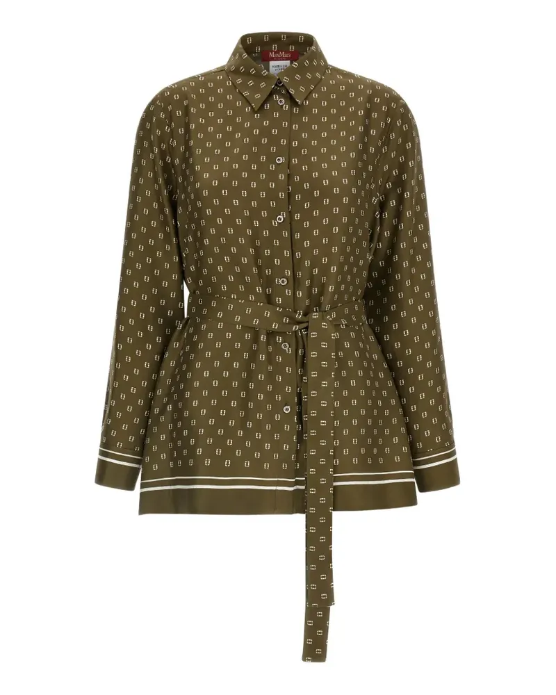 Max Mara printed belted shirt - Grün Grün