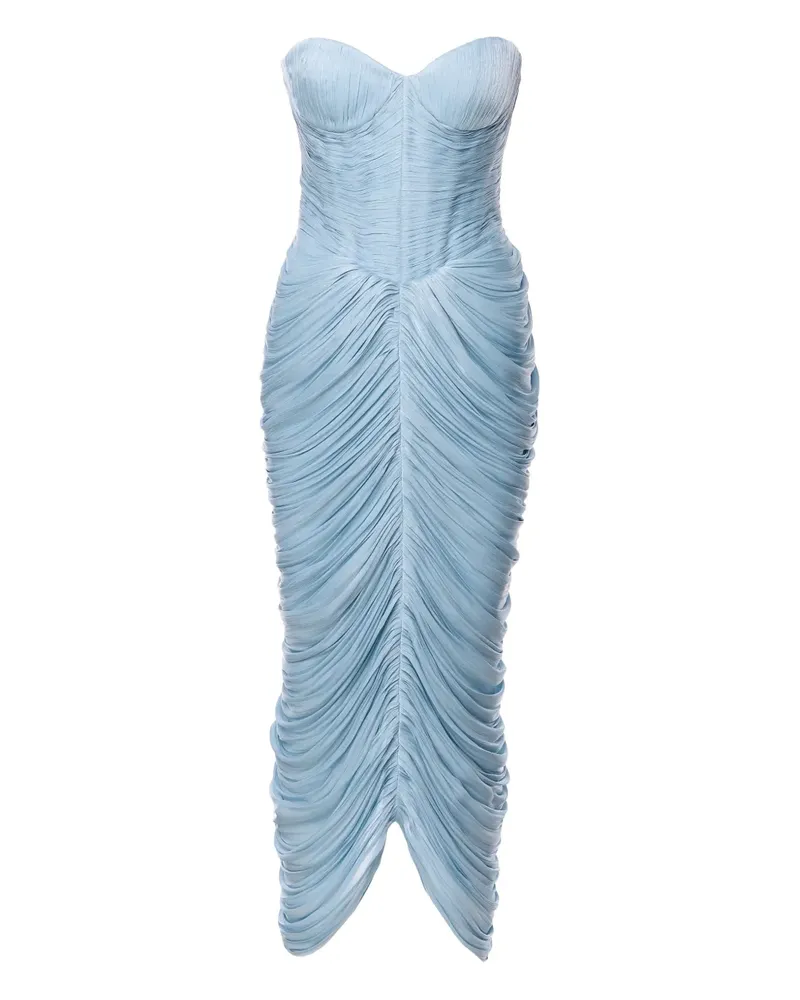 Ana Radu Schulterfreies Rochie Midikleid - Blau Blau