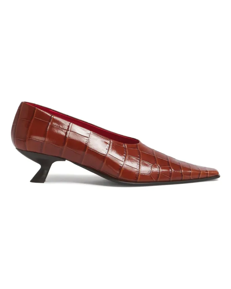 Marni brown croc-effect leather Cindi pumps - Braun Braun