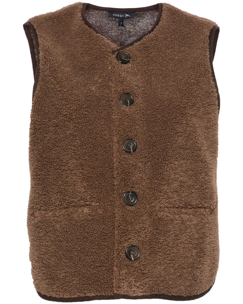 Soeur Jacke aus Faux Shearling - Braun Braun
