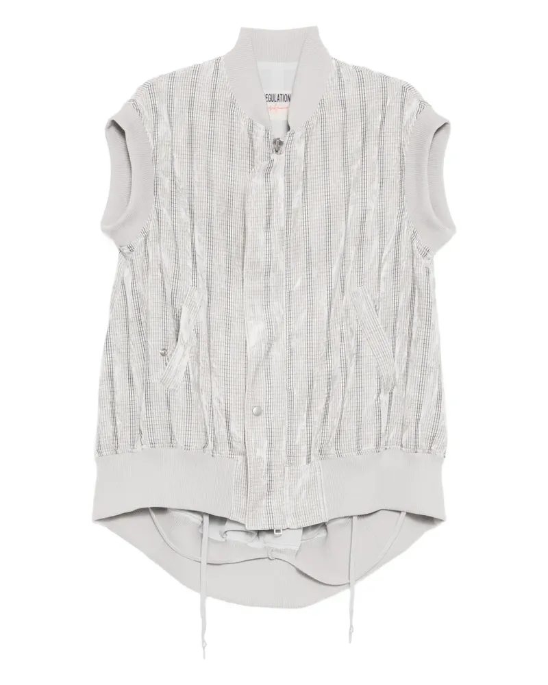 Yohji Yamamoto checked vest - Weiß Weiß