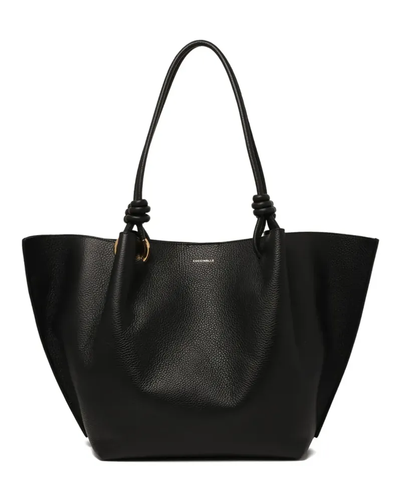 Coccinelle Strukturierter Tote Bag mit Henkel - Schwarz Schwarz