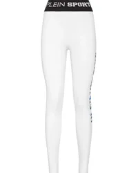 Philipp Plein Sport-Leggings mit Logo-Print Weiß