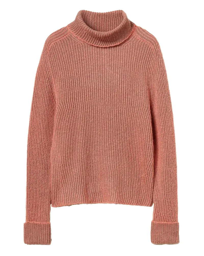 Twin-Set Gerippter Rollkragenpullover - Rosa Rosa