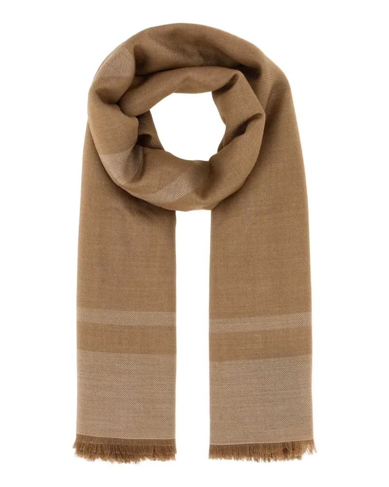 Saint Laurent Cassandre frayed scarf - Braun Braun
