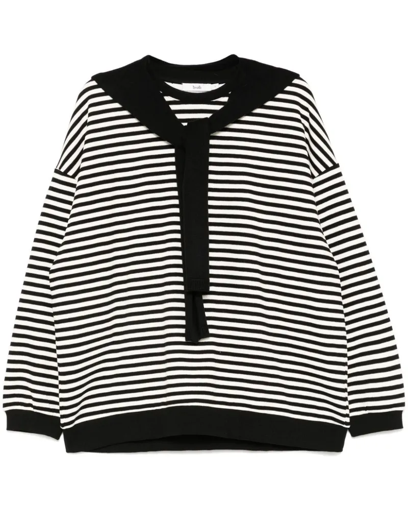 b+ab Sweatshirt mit gewickeltem Schal - Schwarz Schwarz
