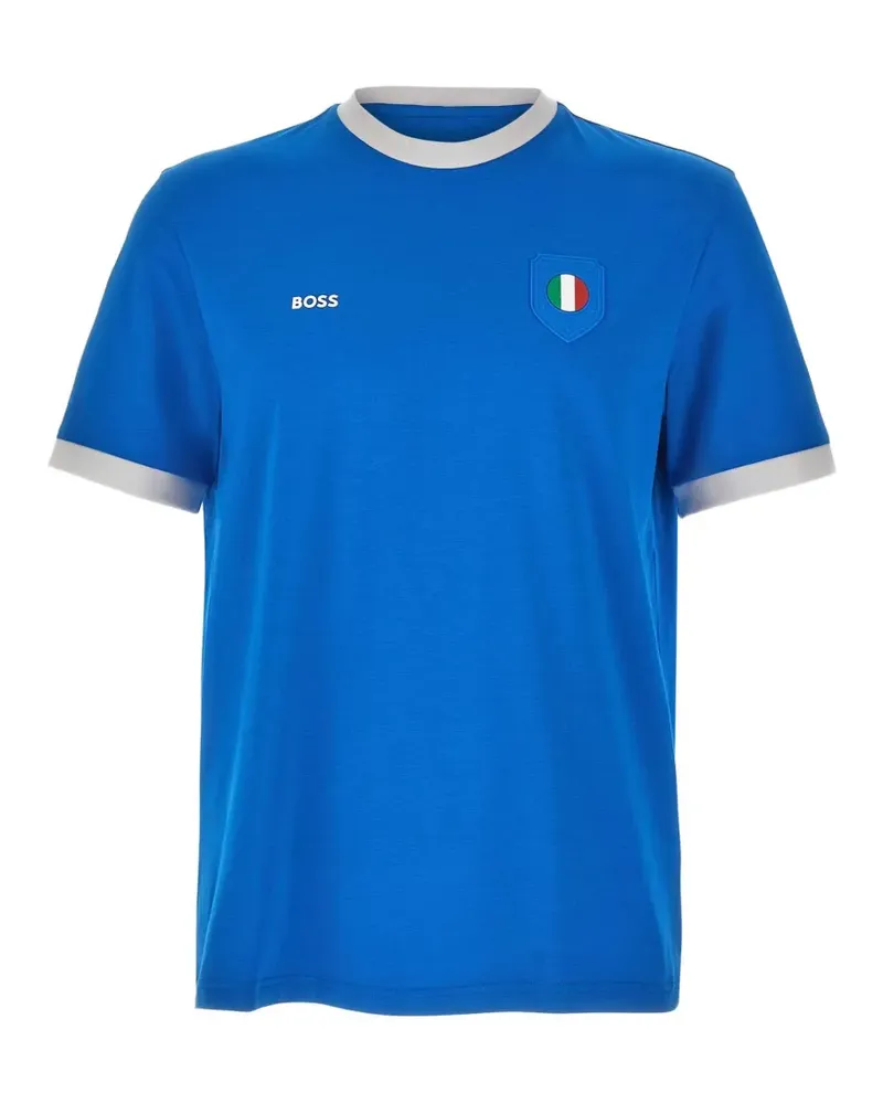 HUGO BOSS Flaggen-T-Shirt mit Logo-Patch - Blau Blau