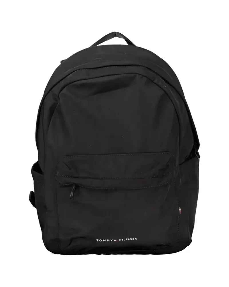 Tommy Hilfiger logo-print zip-pocket backpack - Schwarz Schwarz