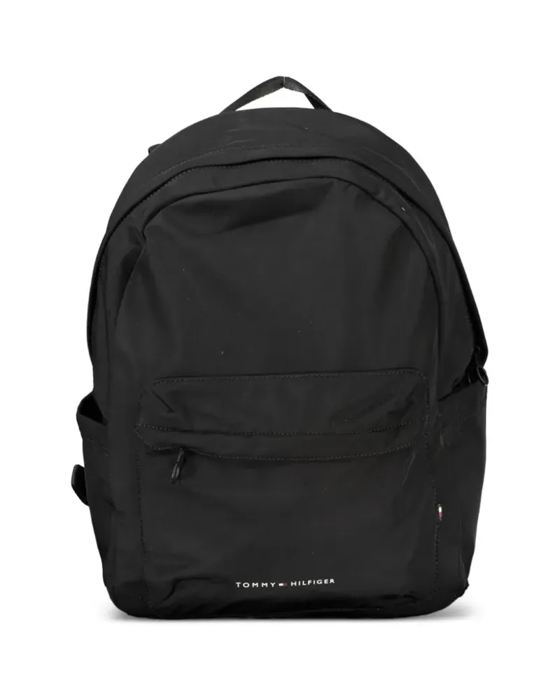 Tommy Hilfiger logo-print zip-pocket backpack - Schwarz Schwarz