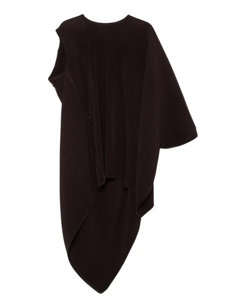 Issey Miyake pleated asymmetric top - Braun Braun