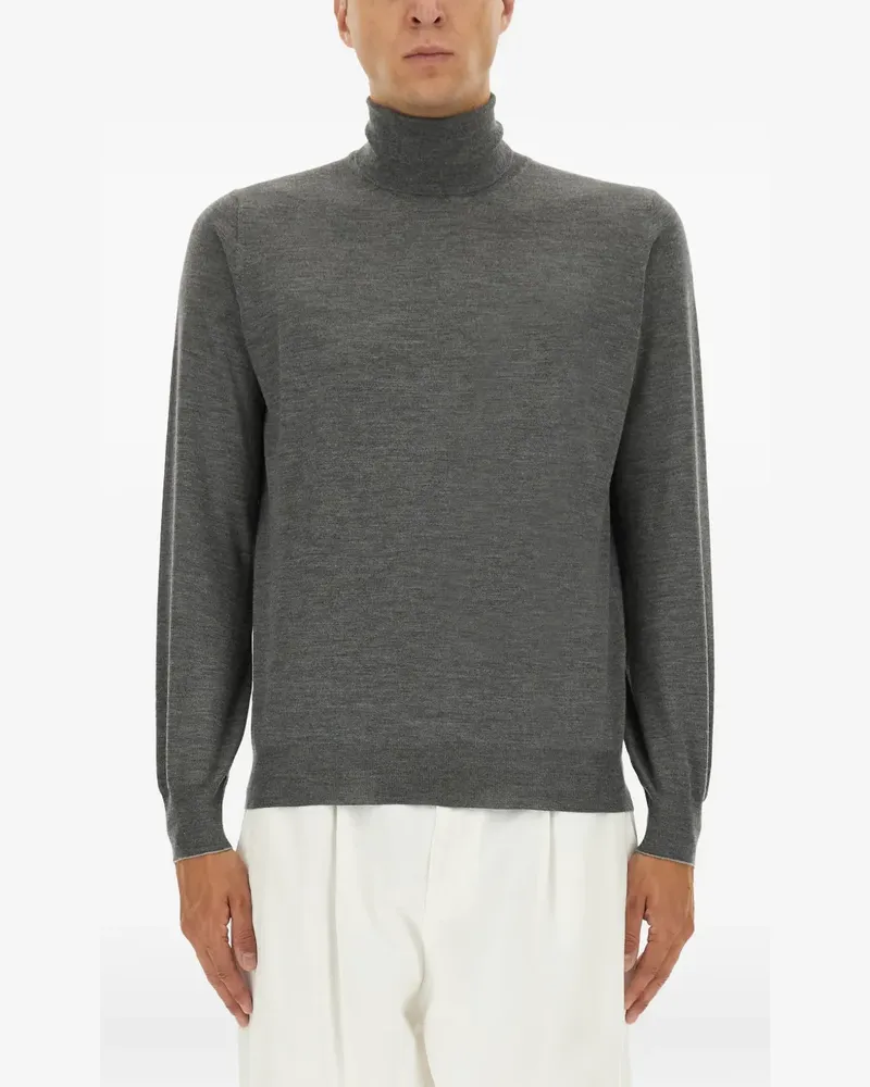 Brunello Cucinelli Kaschmir-Wollpullover mit Rollkragen - Grau Grau