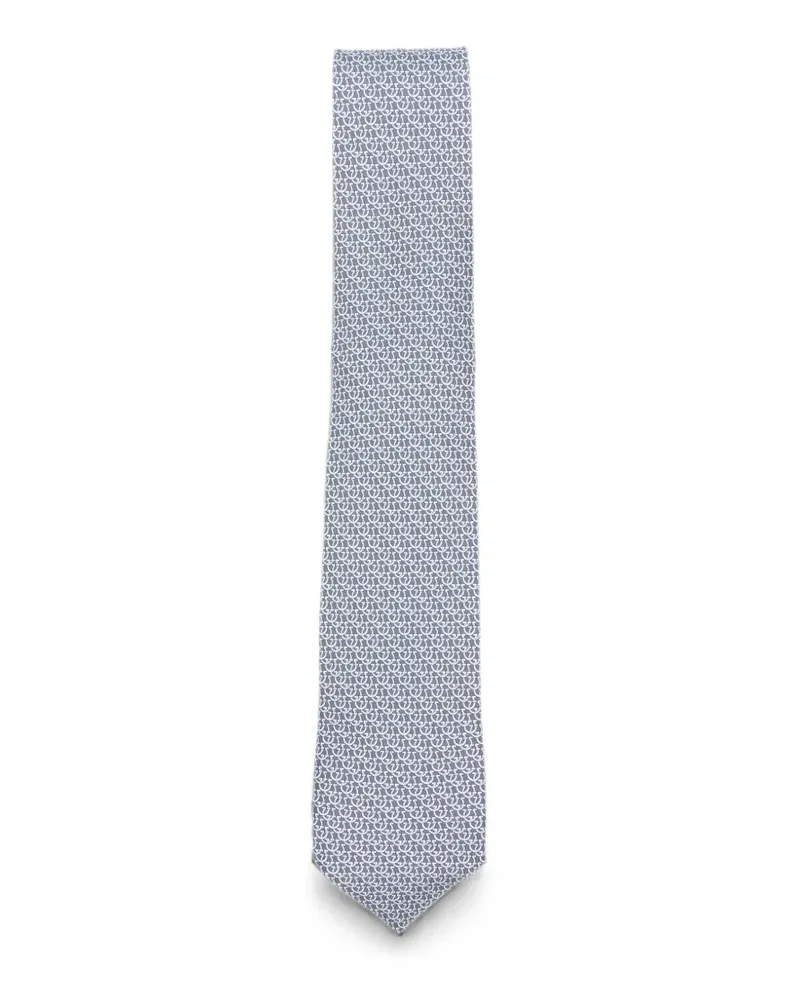 Ferragamo Krawatte mit Gancini-Print - Grau Grau