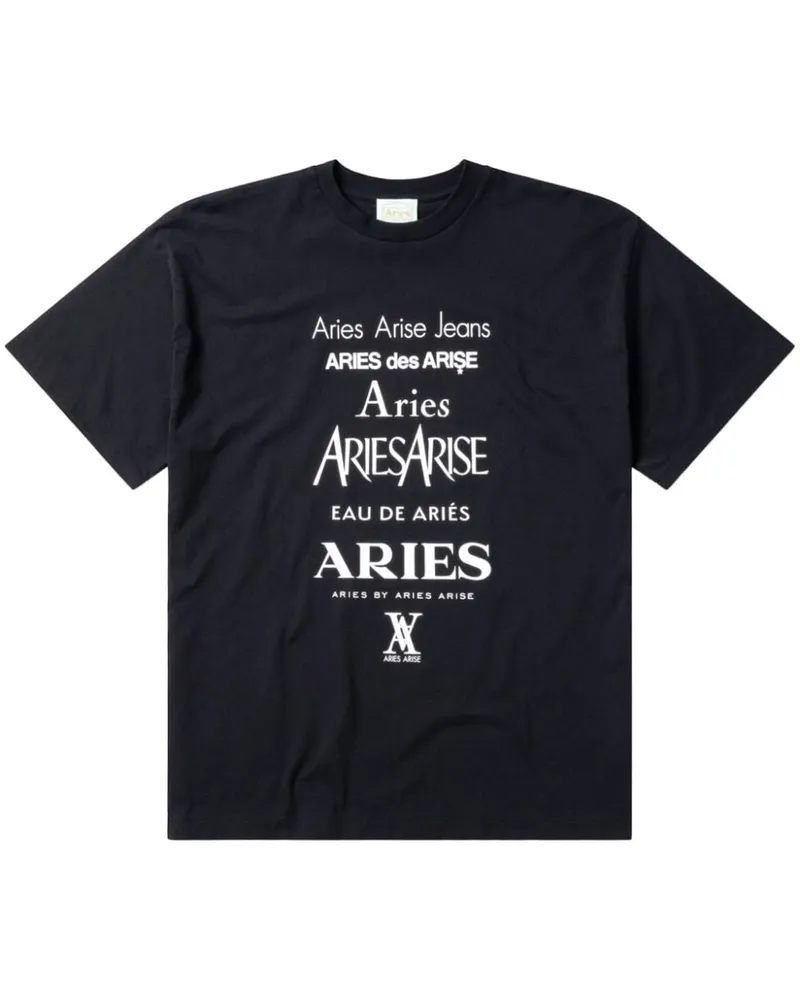 Aries T-Shirt mit Logo-Print Schwarz