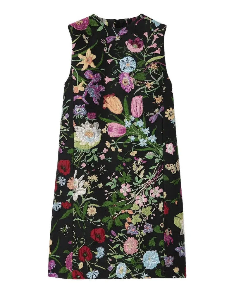 Gucci floral brocade mini dress - Schwarz Schwarz
