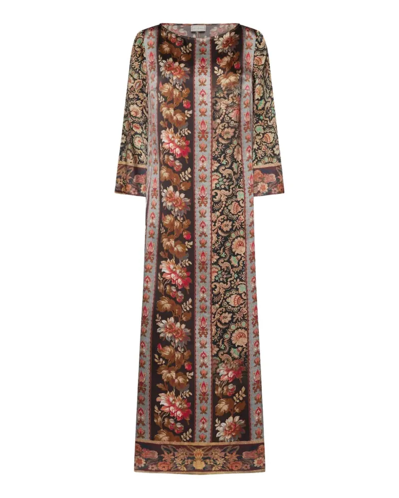 Pierre-Louis Mascia Mutka Maxikleid mit Blumenprint - Braun Braun
