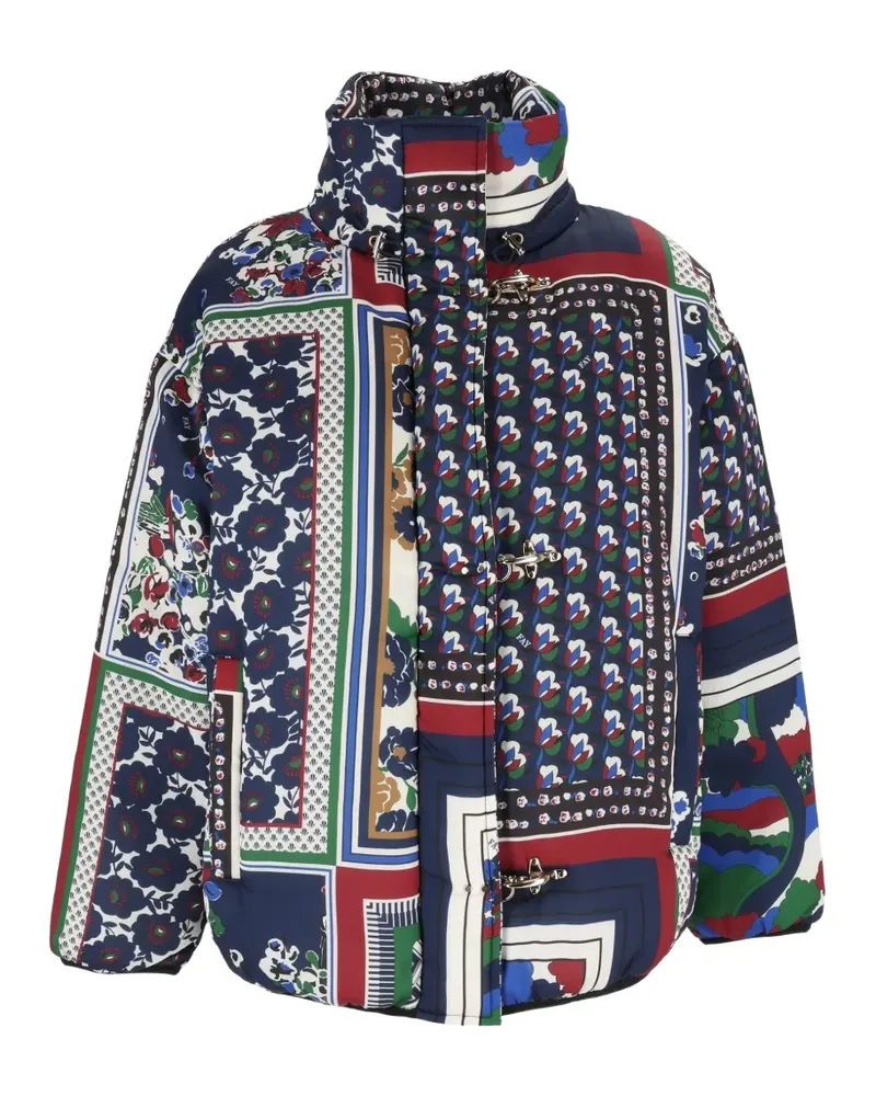 Fay Bomberjacke mit Patchwork-Print - Blau Blau
