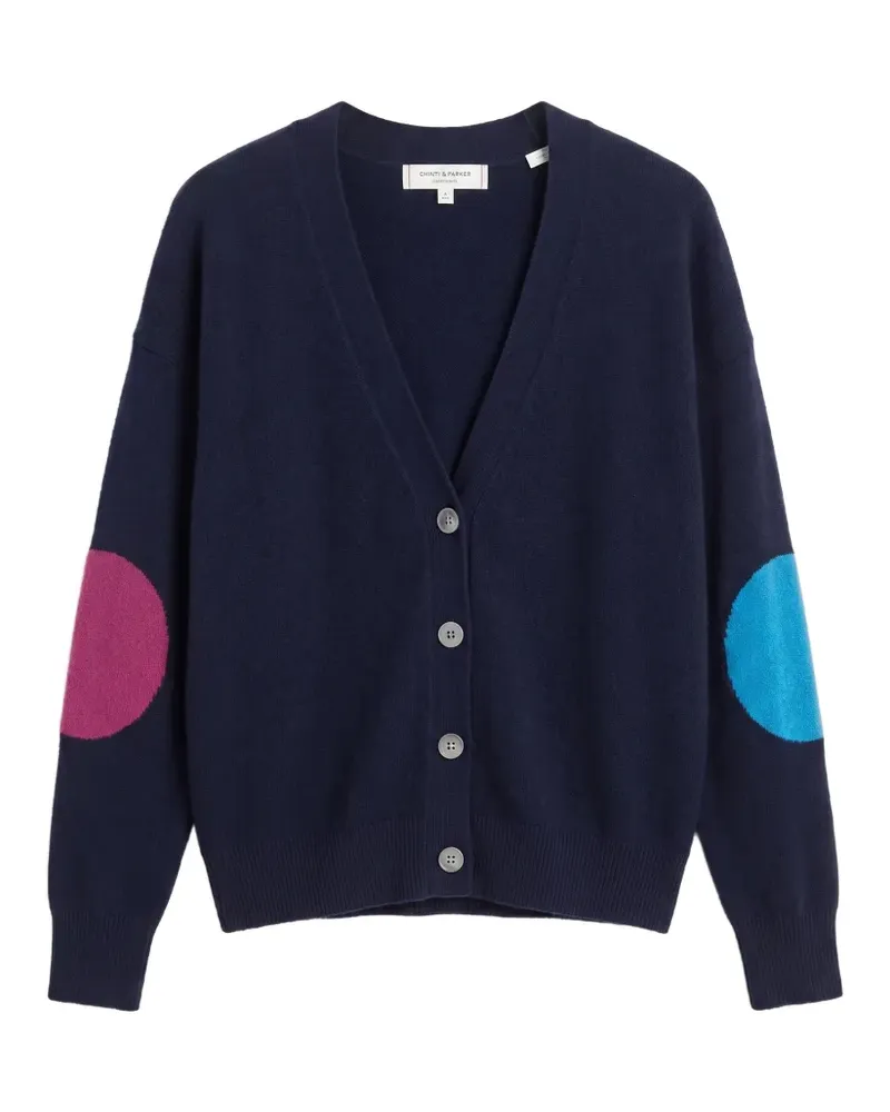 Chinti & Parker Cardigan mit Ellbogen-Patch - Blau Blau