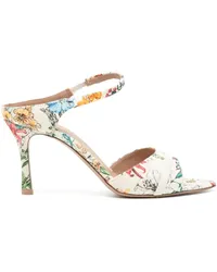 Malone Souliers Una Pumps mit Blumen-Print 80mm Nude